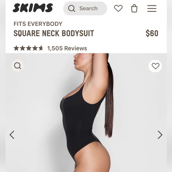 SKIMS Sz 3X NWTs onyx Square neck bodysuit with snap crotch thong - silky fabric - Picture 3 of 8